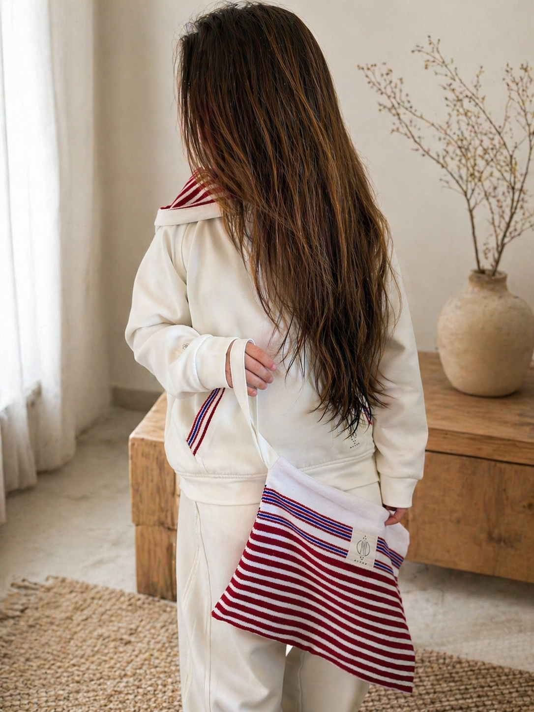 Ensemble jogging blanc mendil