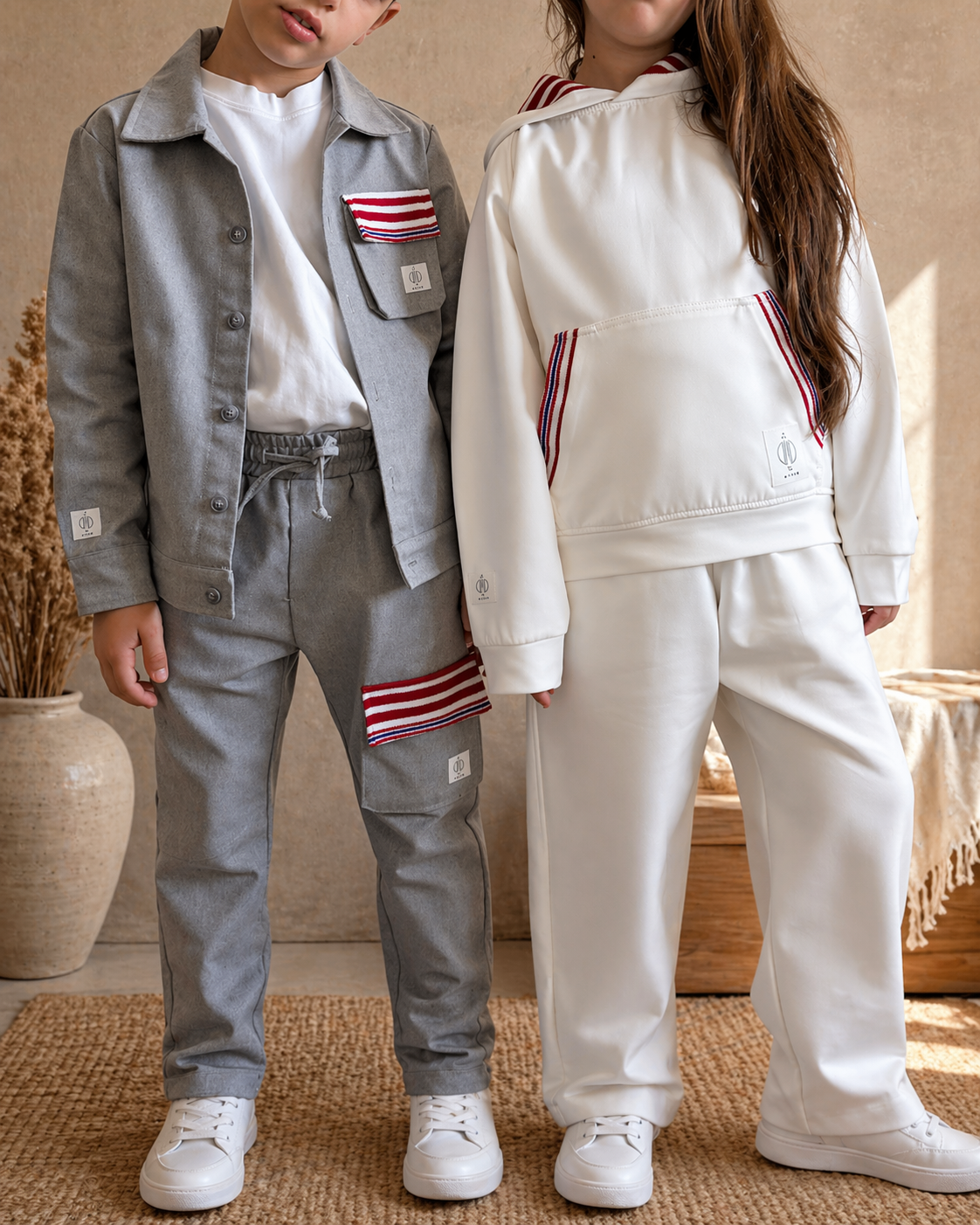 Ensemble jogging blanc mendil